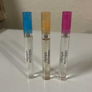 (006) NEW Clinique EDP “My Happy” blue, pink, and yellow perfume sprays!
